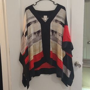 Chico's Open Sleeve Satin Blouse